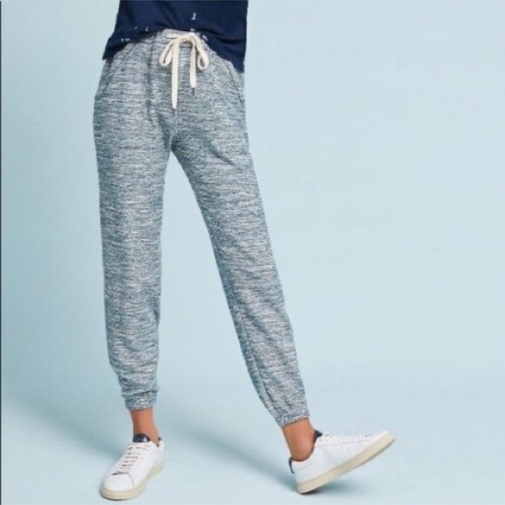 Anthropologie Saturday Sunday Sancia Heather Blue Tweed Woven Joggers